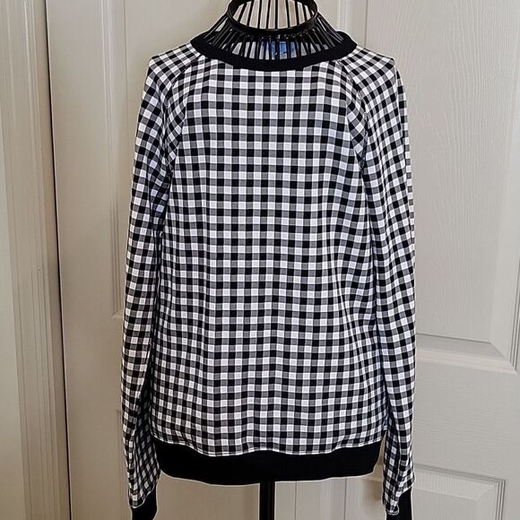 DRAPER JAMES Natalie Gingham Sweatshirt Size Medium NWT - Picture 3 of 10